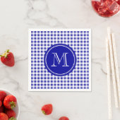 Navy Blue en White Gingham, uw monogram Servetten (Insitu)