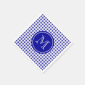Navy Blue en White Gingham, uw monogram Servetten (Hoek)