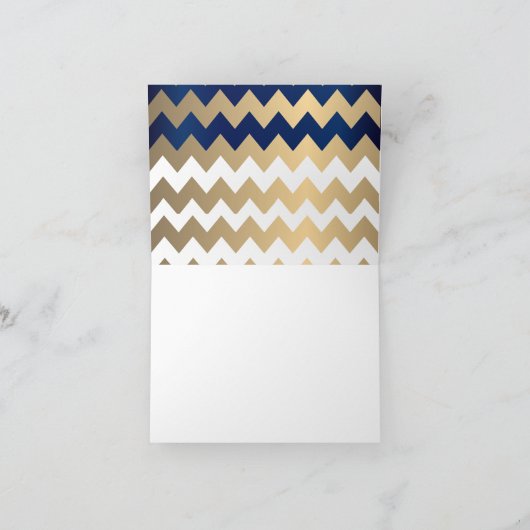 Navy Blue en White Gold Confetti Stippen - Harteli Bedankkaart (Binnen)