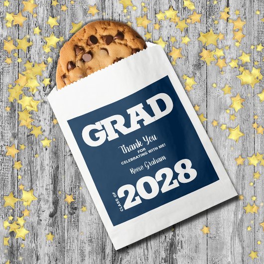 Navy Blue en White Graduation Party Bedankzakje