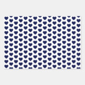 Navy Blue en White Hearts Inpakpapier Vel (Voorkant 3)