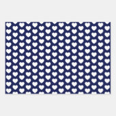 Navy Blue en White Hearts Inpakpapier Vel (Voorkant 2)
