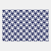 Navy Blue en White Hearts Inpakpapier Vel (Voorkant)