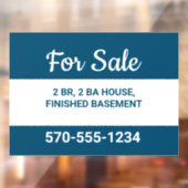 Navy Blue en White House for Verkoopt by Owner Raamsticker (Vel 2)