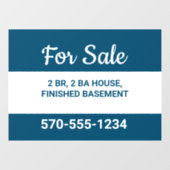 Navy Blue en White House for Verkoopt by Owner Raamsticker (Vel)