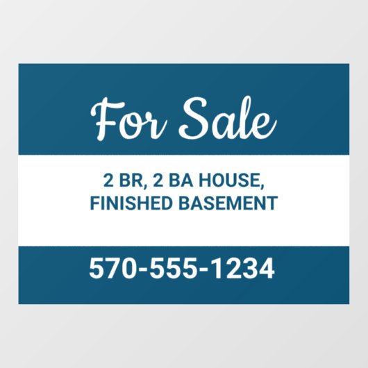 Navy Blue en White House for Verkoopt by Owner Raamsticker (Vel)