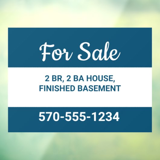 Navy Blue en White House for Verkoopt by Owner Raamsticker (Vel 3)