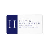 Navy Blue en White | Kassyretouradres Etiket (Voorkant)