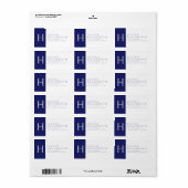 Navy Blue en White | Kassyretouradres Etiket (Full Sheet)