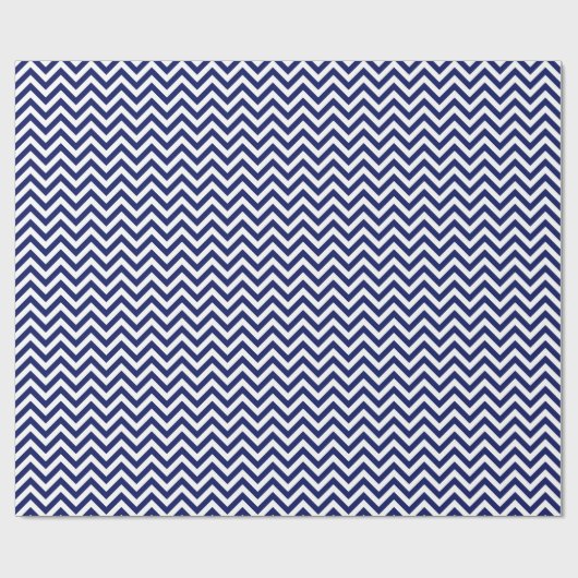 Navy Blue en White Large Chevron ZigZag Pattern Cadeaupapier (Vlak)