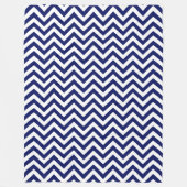 Navy Blue en White Large Chevron ZigZag Pattern Fleece Deken (Voorkant)
