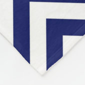 Navy Blue en White Large Chevron ZigZag Pattern Fleece Deken (Hoek)