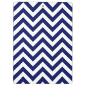 Navy Blue en White Large Chevron ZigZag Pattern Klembord (Achterkant)