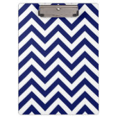 Navy Blue en White Large Chevron ZigZag Pattern Klembord (Voorkant)