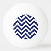 Navy Blue en White Large Chevron ZigZag Pattern Pingpongbal (Achterkant)