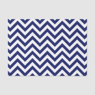 Navy Blue en White Large Chevron ZigZag Pattern Tissuepapier