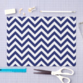 Navy Blue en White Large Chevron ZigZag Pattern Tissuepapier (Craft)