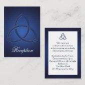 Navy Blue en White Love Knot Enclosure Kaart (Voorkant / Achterkant)