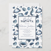 Navy Blue en White Marine Vrijgezellenfeest Kaart (Voorkant)