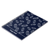 Navy Blue en White Medical Face Mask Pattern Notitieboek (Linkerzijde)