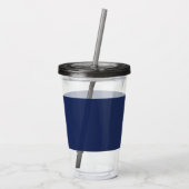 Navy Blue en White Modern Monogram Acryl Drinkbeker (Achterkant)