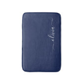 Navy Blue en White Modern Monogram Badmat (Voorkant Verticaal)