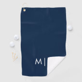 Navy Blue en White | Modern monogram Golfhanddoek (Insitu)