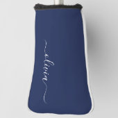 Navy Blue en White Modern Monogram Golfheadcover (Draai 90)