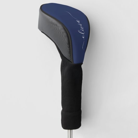 Navy Blue en White Modern Monogram Golfheadcover (Schuin)