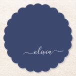 Navy Blue en White Modern Monogram Kartonnen Onderzetters<br><div class="desc">Introductie van ons Navy Blue and White Modern Monogram Collectie: Verhoog uw interieur met ons verfijnde collectie met een hedendaags marineblauw en wit kleurenschema. Elk stuk is zorgvuldig vervaardigd om elegantie en stijl uit te stralen, perfect voor het toevoegen van een vleugje moderne flair aan elke kamer. Of u nu...</div>