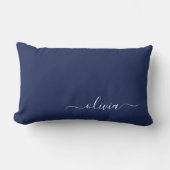 Navy Blue en White Modern Monogram Kussen (Voorkant)