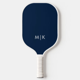 Navy Blue en White | Modern monogram Pickleball Paddle