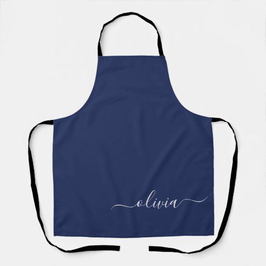 Navy Blue en White Modern Monogram Schort (Voorkant)