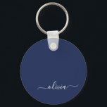 Navy Blue en White Modern Monogram Sleutelhanger<br><div class="desc">Introductie van ons Navy Blue and White Modern Monogram Collectie: Verhoog uw interieur met ons verfijnde collectie met een hedendaags marineblauw en wit kleurenschema. Elk stuk is zorgvuldig vervaardigd om elegantie en stijl uit te stralen, perfect voor het toevoegen van een vleugje moderne flair aan elke kamer. Of u nu...</div>