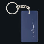 Navy Blue en White Modern Monogram Sleutelhanger<br><div class="desc">Introductie van ons Navy Blue and White Modern Monogram Collectie: Verhoog uw interieur met ons verfijnde collectie met een hedendaags marineblauw en wit kleurenschema. Elk stuk is zorgvuldig vervaardigd om elegantie en stijl uit te stralen, perfect voor het toevoegen van een vleugje moderne flair aan elke kamer. Of u nu...</div>