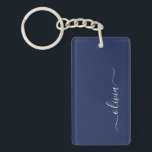 Navy Blue en White Modern Monogram Sleutelhanger<br><div class="desc">Introductie van ons Navy Blue and White Modern Monogram Collectie: Verhoog uw interieur met ons verfijnde collectie met een hedendaags marineblauw en wit kleurenschema. Elk stuk is zorgvuldig vervaardigd om elegantie en stijl uit te stralen, perfect voor het toevoegen van een vleugje moderne flair aan elke kamer. Of u nu...</div>