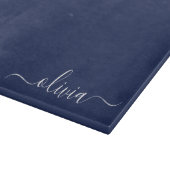 Navy Blue en White Modern Monogram Snijplank (Hoek)