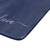 Navy Blue en White Modern Monogram Snijplank (Hoek)