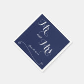 Navy Blue en White Mr. en Mrs Wedding Napkins Servet (Hoek)