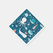 Navy Blue en White Nautical Ocean Pattern Boy Servet (Hoek)