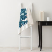 Navy Blue en White Nautical Ocean Pattern Boy Sherpa Deken (In situ)