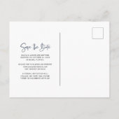 Navy Blue en White Overlay | De foto bewaart de Da Aankondigingskaart (Achterkant)