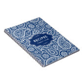 Navy-blue en White Paisley Pattern Notitieboek (Rechterzijde)