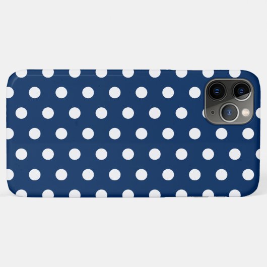 Navy Blue en White Pastel Polka Dot Case-Mate iPhone Case (Achterkant (horizontaal))