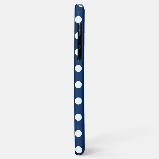 Navy Blue en White Pastel Polka Dot Case-Mate iPhone Case (Achterkant/links)