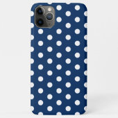 Navy Blue en White Pastel Polka Dot Case-Mate iPhone Case (Achterkant)