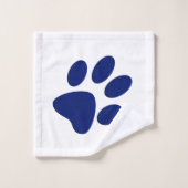 Navy Blue- en White Paw-afdrukken en pooldots Bad Handdoek (Wasdoekje)