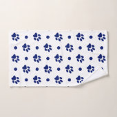 Navy Blue- en White Paw-afdrukken en pooldots Bad Handdoek (Handdoek)