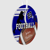 Navy Blue en White Personaliseer Football Ornament (voorkant)