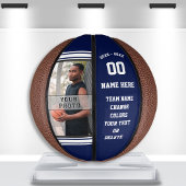 Navy Blue en White PHOTO Custom Mini Basketball Basketbal